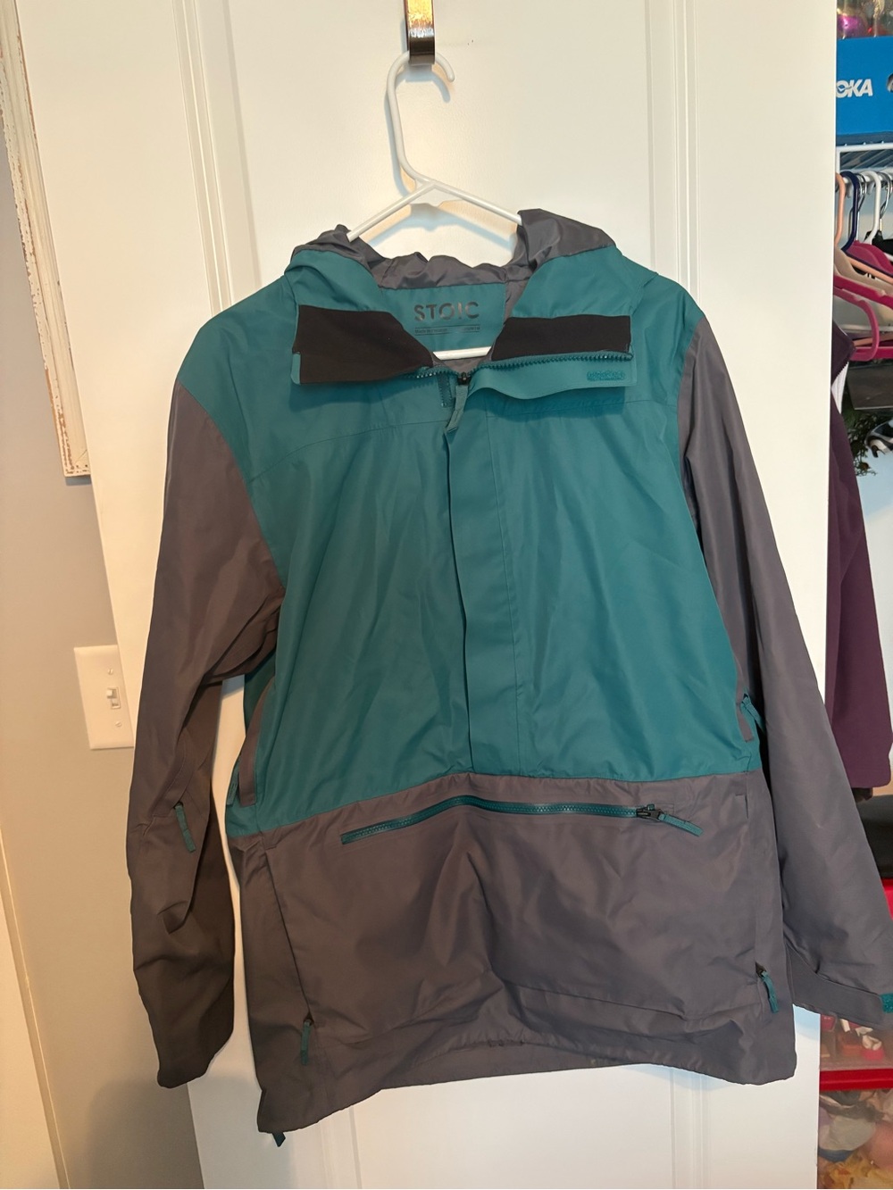 STOIC Men's Teal and Gray Anorak Jacket